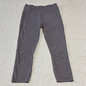 Varley Downing Excalibur Scalloped Mesh Back Leggings ~ Medium ~ Grey ~ 23”